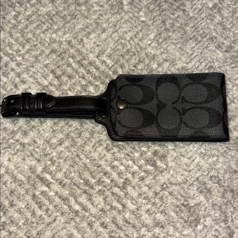 Coach Black Signature Luggage Tag